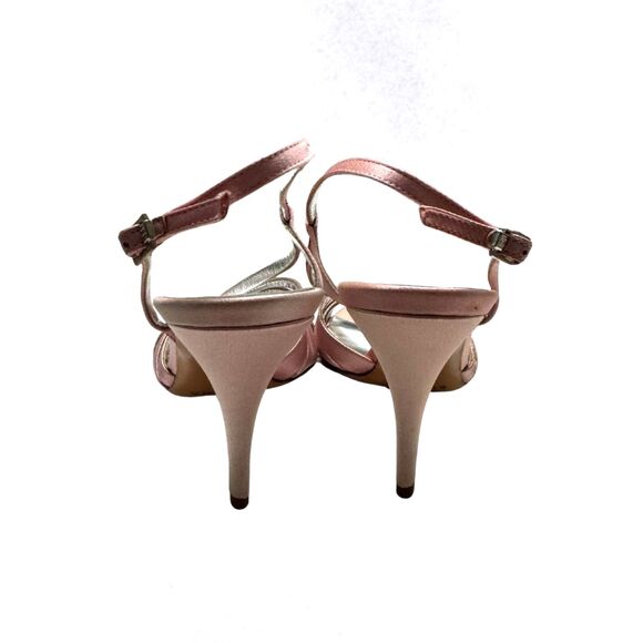 Escada Pink Strappy Sandal Heels with Pink Crystals Size 8.5 - Picture 5 of 8